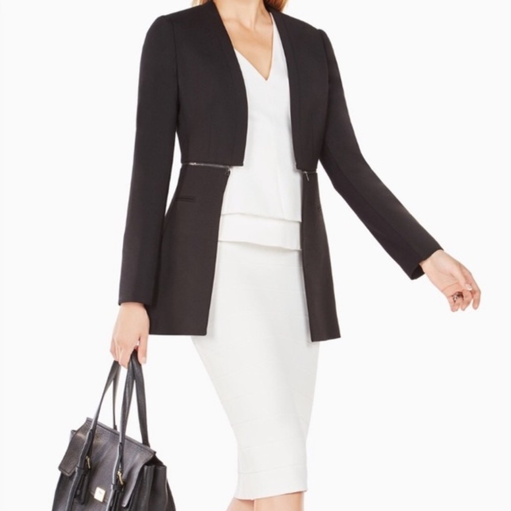 Another Story Zip Detail Black Blazer